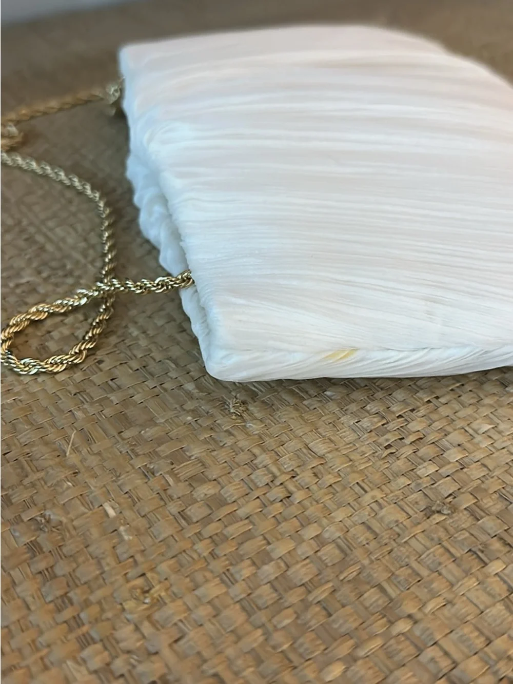 Loeffler Randall Brit Flat Pleated Pouch in Pearl
